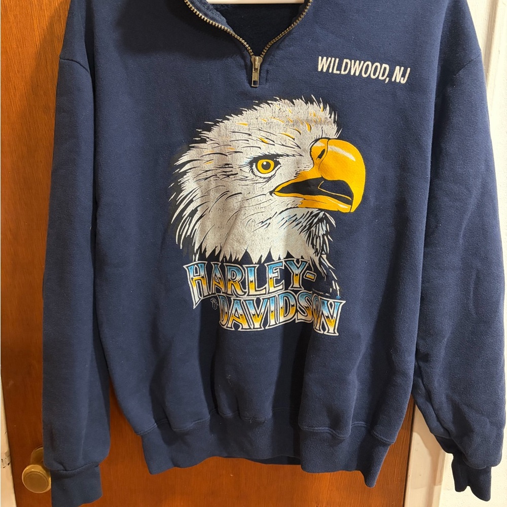 1/4 Zipper Sweatshirt, Wildwood, New Jersey Eagle ￼size L